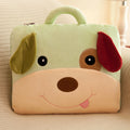 Plaid-oreiller enfant motif chien vert