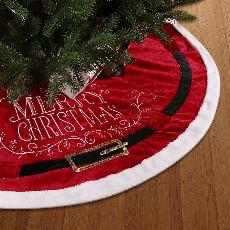 Jupe de sapin coloris rouge, lettrage Merry Christmas