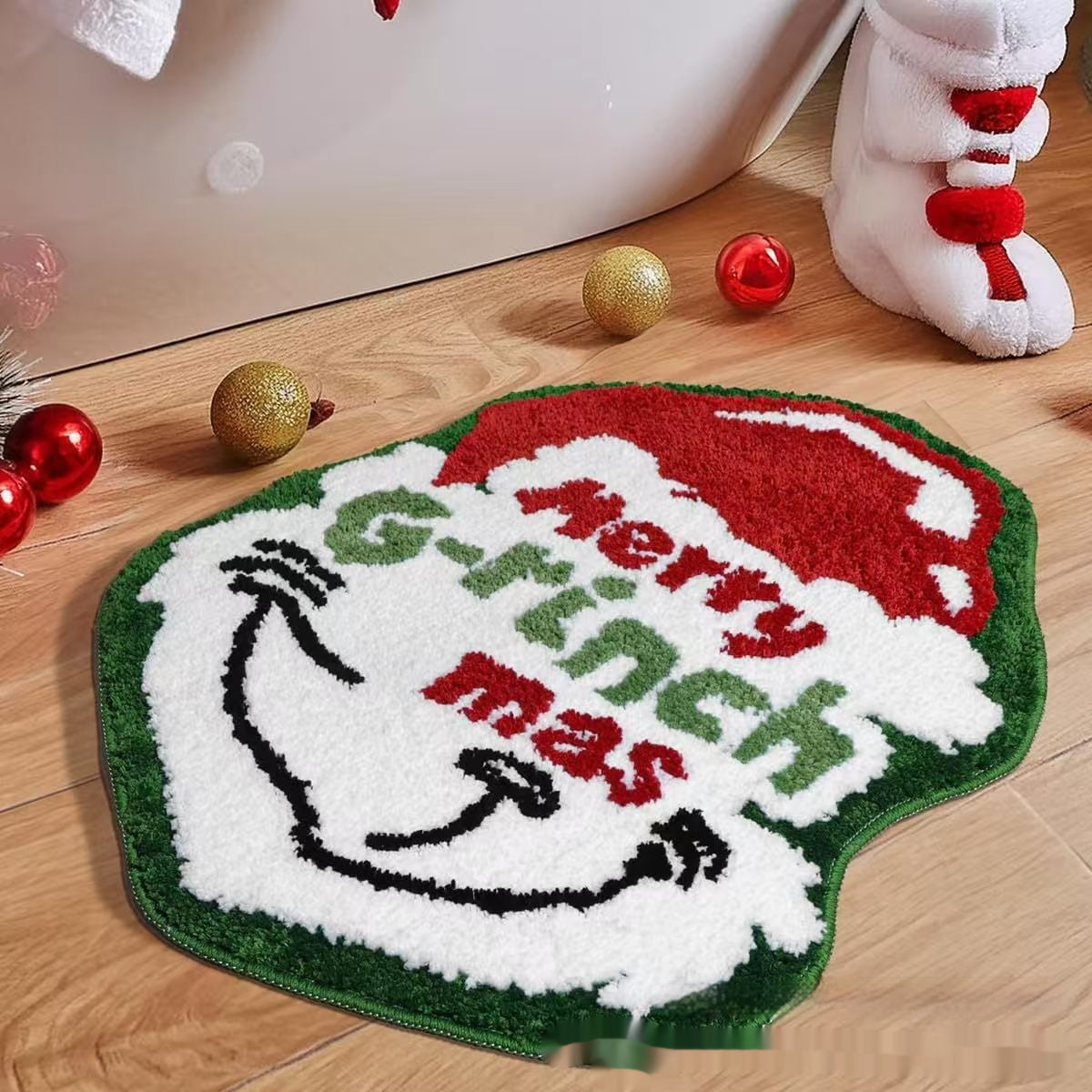 Tapis de sol de Noël motif personnage vert