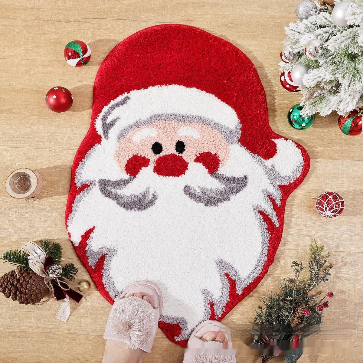 Tapis de sol de Noël motif père Noël