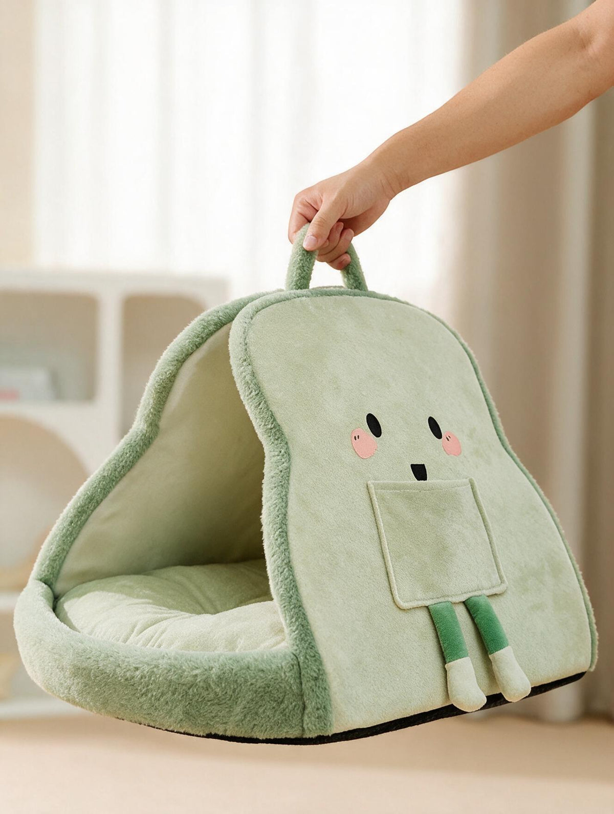 Tente igloo pour chat coloris vert